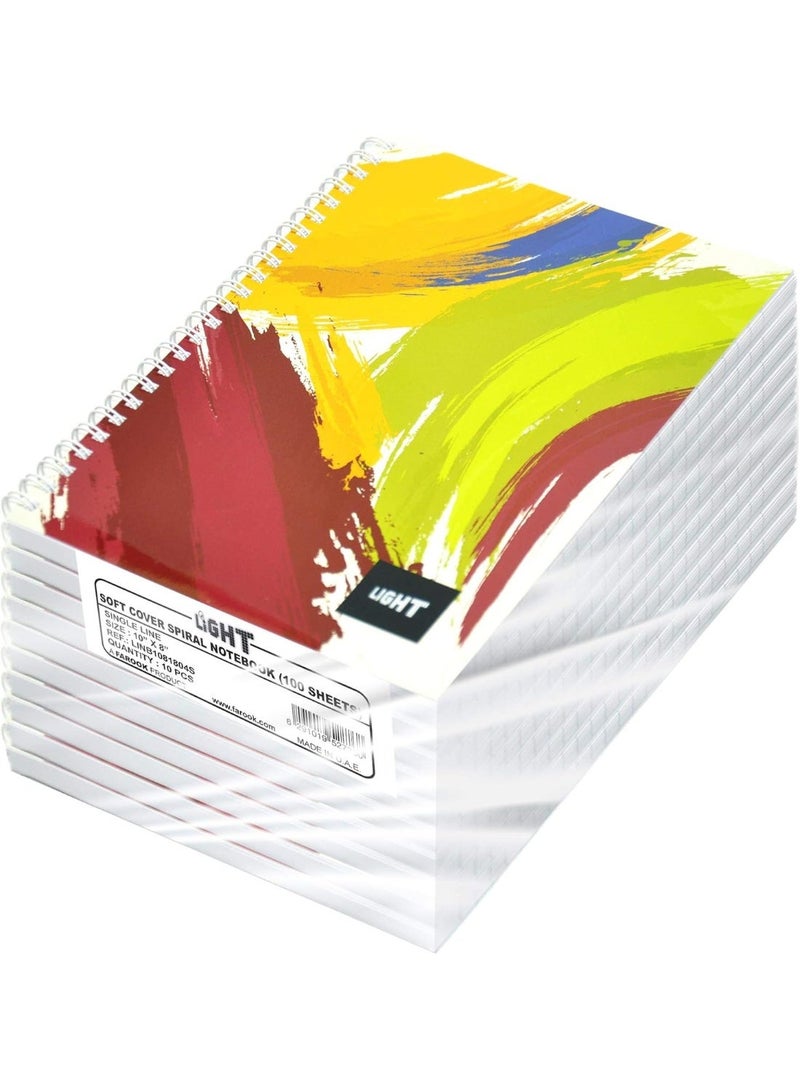 FIS Light LINB1081804S Spiral Cover Notebook (Pack of 10 Pieces x 100 Sheets, 10 x 8in) - Image 1